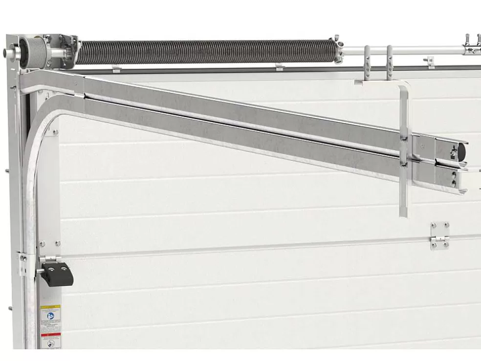 Somfy Porta De Garagem Seccionada Com Motor Com Padrao Quadriculado E Porta Central Branco - Caopas* Porta De Garagem