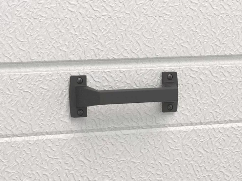 Vente-unique Porta De Garagem Seccionada Com Padrao Quadriculado Branco Motorizado - Caopas* Porta De Garagem