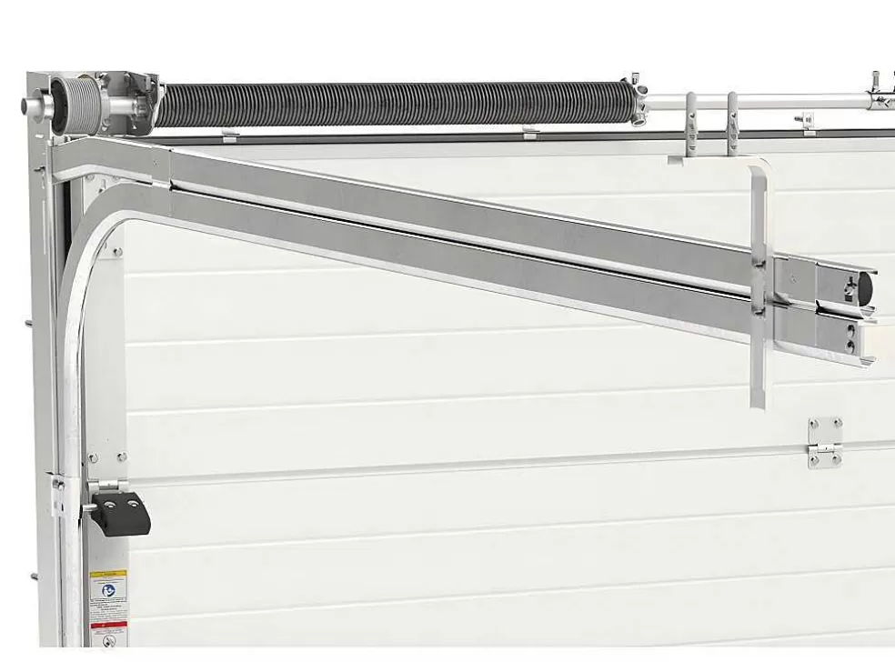 Vente-unique Porta De Garagem Seccionada Efeito Liso Com Porta Central Branco Motorizado - Lavega* Porta De Garagem
