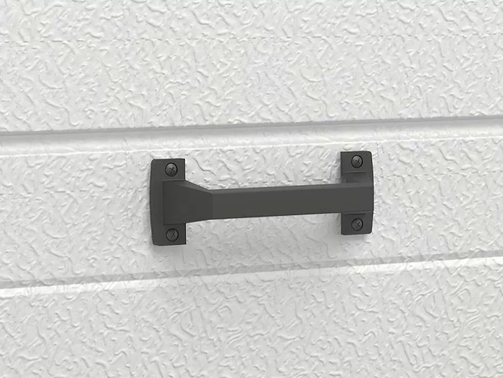 Vente-unique Porta De Garagem Seccionada Efeito Ranhurado Branco Motorizada - Noria* Porta De Garagem