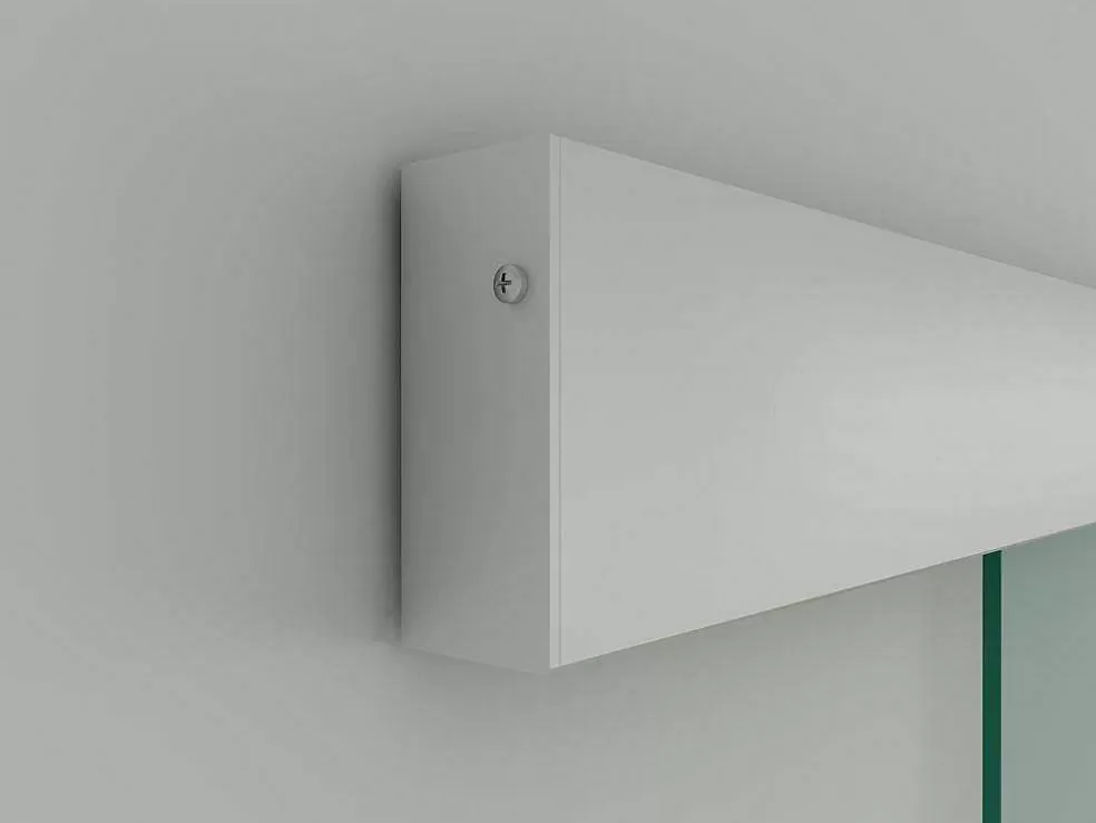 Vente-unique Porta Deslizante Suspensa Heidi - A 205 X C 73 Cm - Vidro Temperado* Porta De Correr