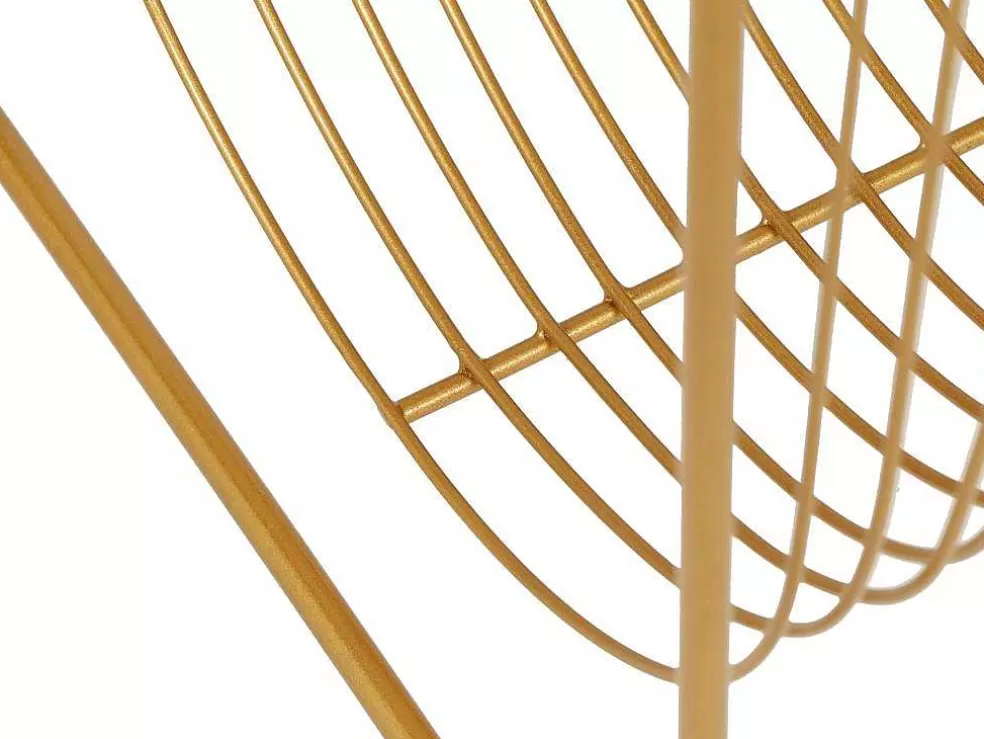 OZAIA Porta-Revistas Filiforme C.36 X L.23 X A.33 Cm, Metal Dourado - Poliara* Acessórios De Arrumação