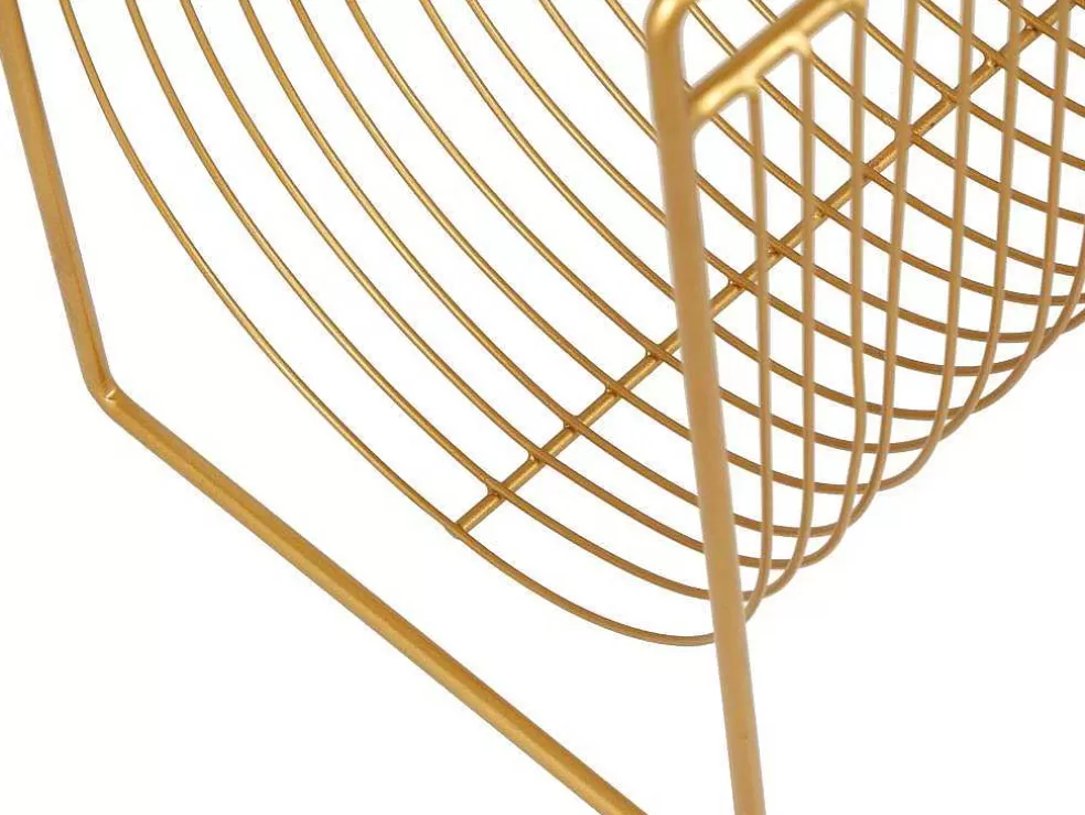 OZAIA Porta-Revistas Filiforme C.36 X L.23 X A.33 Cm, Metal Dourado - Poliara* Acessórios De Arrumação