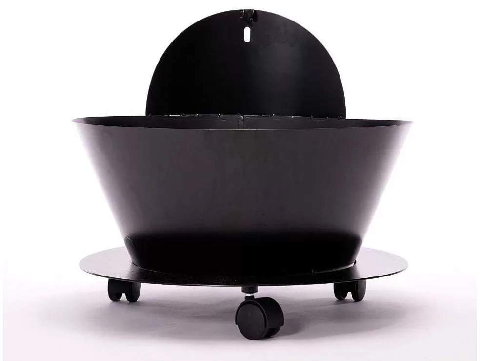 Purline Porte Buches En Acier Noir Avec Couvercle Et Roues* Abrigos De Jardim