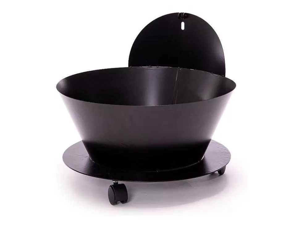 Purline Porte Buches En Acier Noir Avec Couvercle Et Roues* Abrigos De Jardim