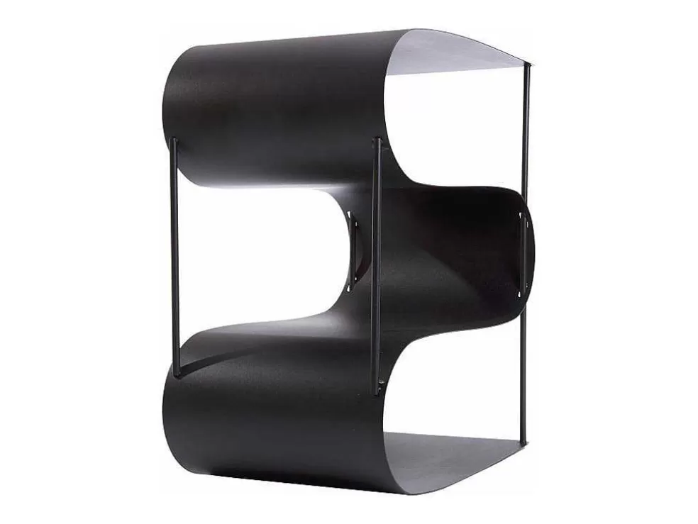 Purline Porte-Buches Avec 3 Etageres En Acier Emaille Noir* Abrigos De Jardim