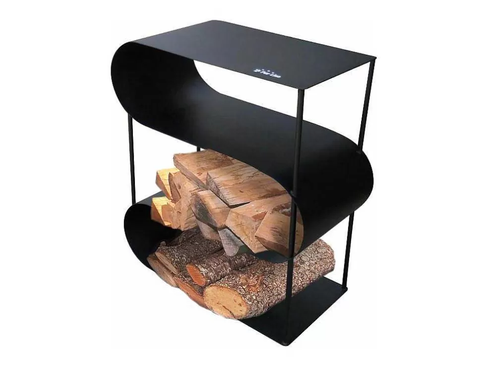 Purline Porte-Buches Avec 3 Etageres En Acier Emaille Noir* Abrigos De Jardim