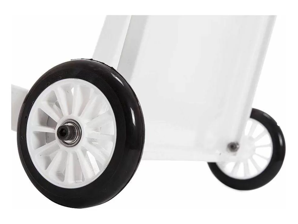 Purline Porte-Buches Avec Roulettes Et Poignees En Acier Emaille Blanc* Abrigos De Jardim