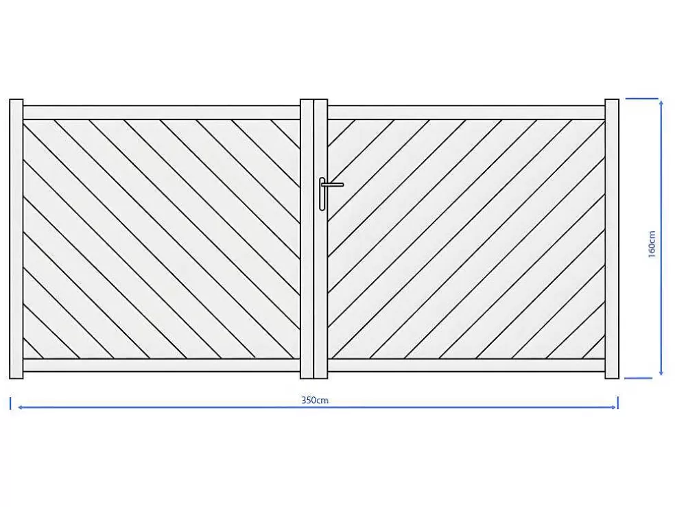 EXPERTLAND Portão De Batente Aluminio C350 X A160 Cm Antracite - Zerano* Porta E Portão