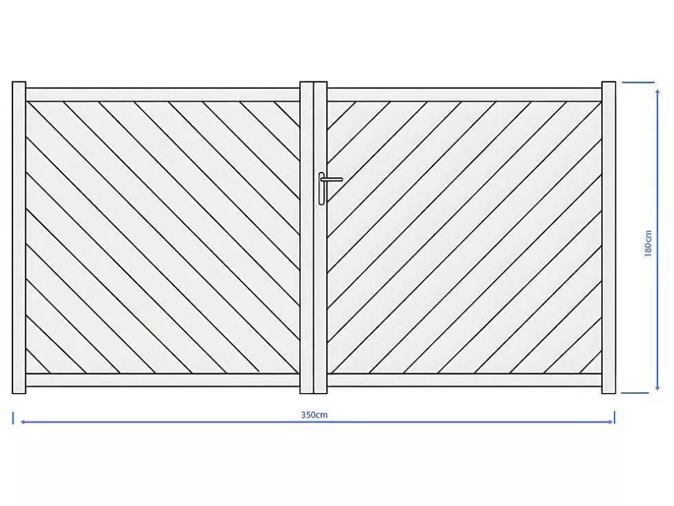EXPERTLAND Portão De Batente Aluminio C350 X A180 Cm Antracite - Zerano* Porta E Portão
