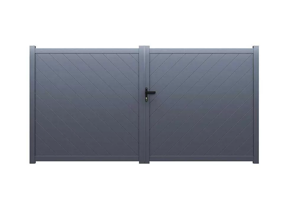 EXPERTLAND Portão De Batente Aluminio C350 X A180 Cm Antracite - Zerano* Porta E Portão