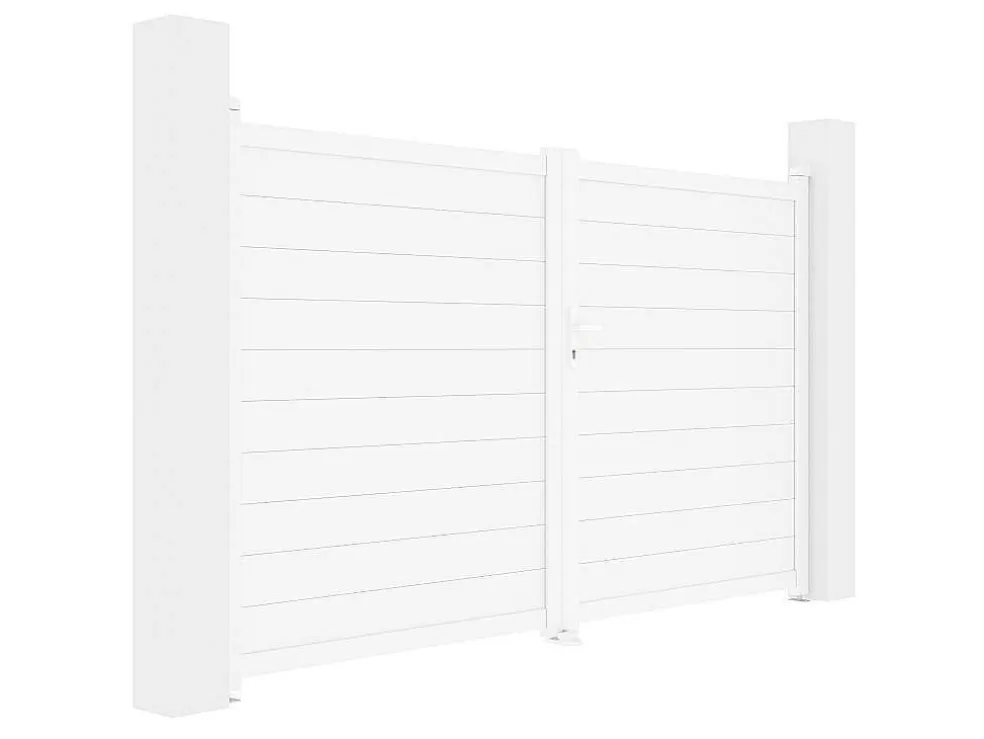 EXPERTLAND Portão De Batente Aluminio C305 X A181 Cm Branco - Nazario* Porta E Portão