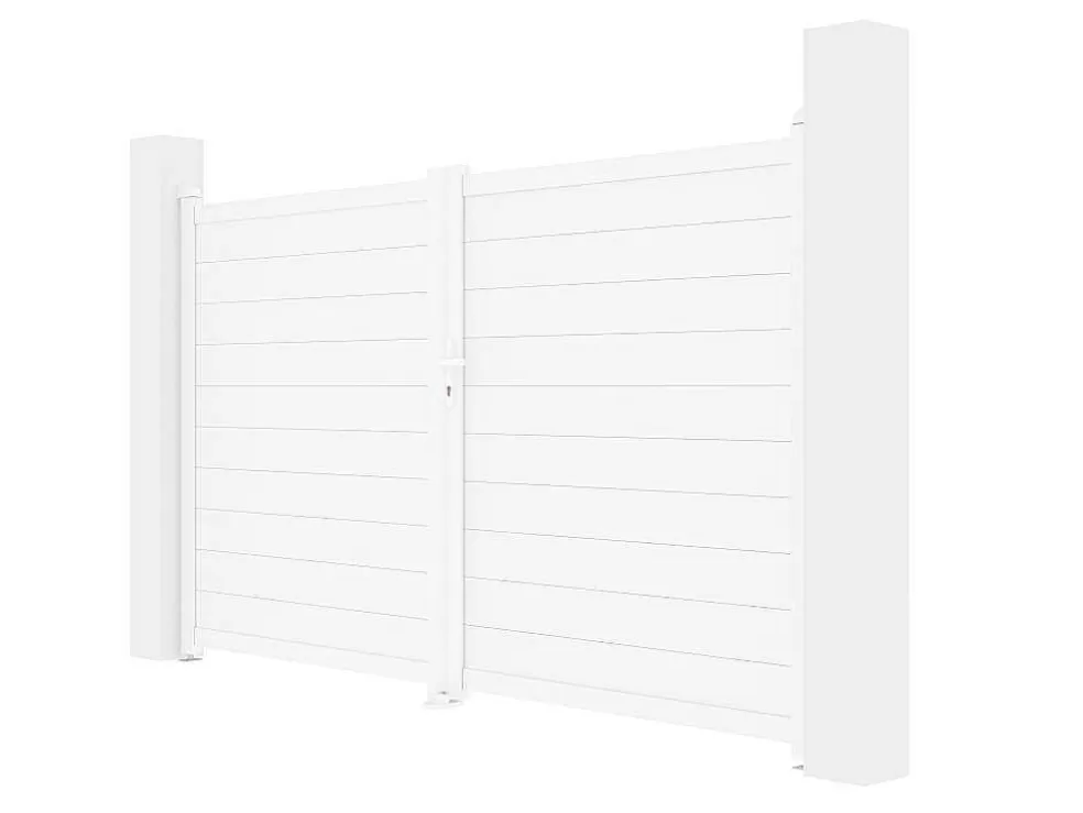 EXPERTLAND Portão De Batente Aluminio C305 X A181 Cm Branco - Nazario* Porta E Portão