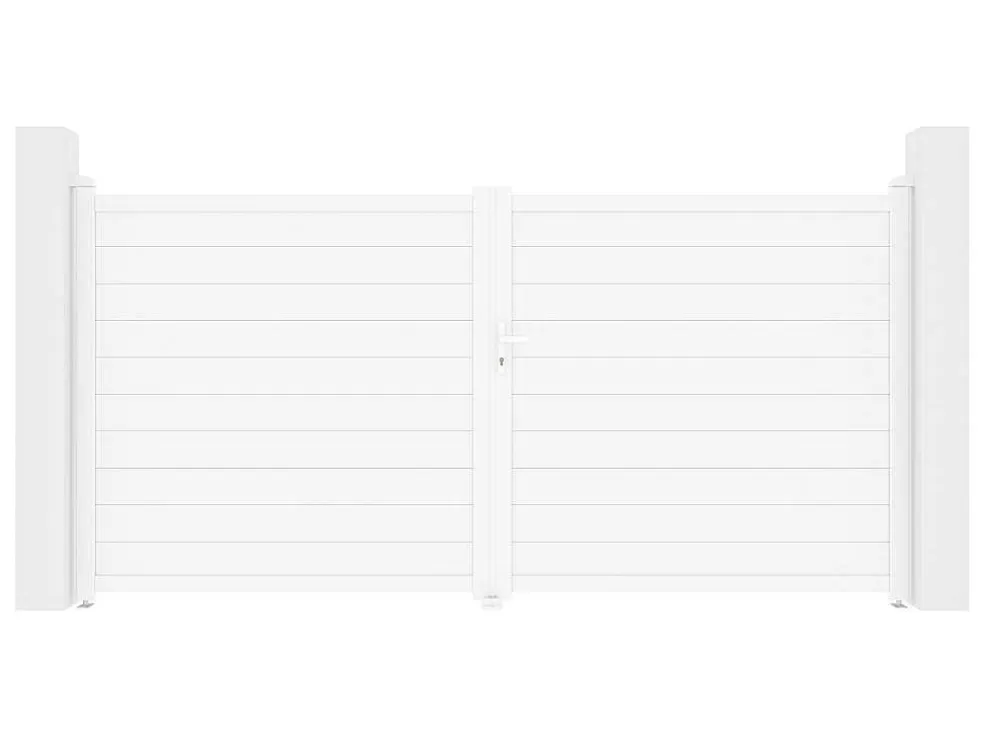 EXPERTLAND Portão De Batente Aluminio C355 X A181 Cm Branco - Nazario* Porta E Portão