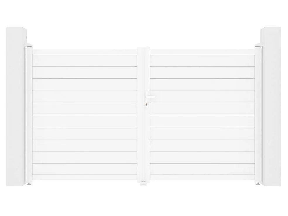 EXPERTLAND Portão De Batente Aluminio C305 X A181 Cm Branco - Nazario* Porta E Portão