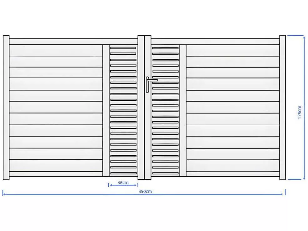 EXPERTLAND Portão De Batente Em Aluminio Semiperfurado Com Motivos De L350 X A179 Cm Cor Antracite Em Kit - Orist Ii* Porta E Portão