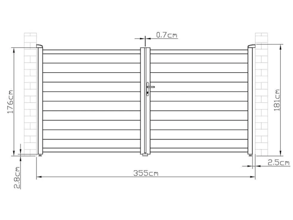 EXPERTLAND Portão De Batente Motorizado Em Aluminio Antracite De C355 X A181 Cm - Nazario* Porta E Portão