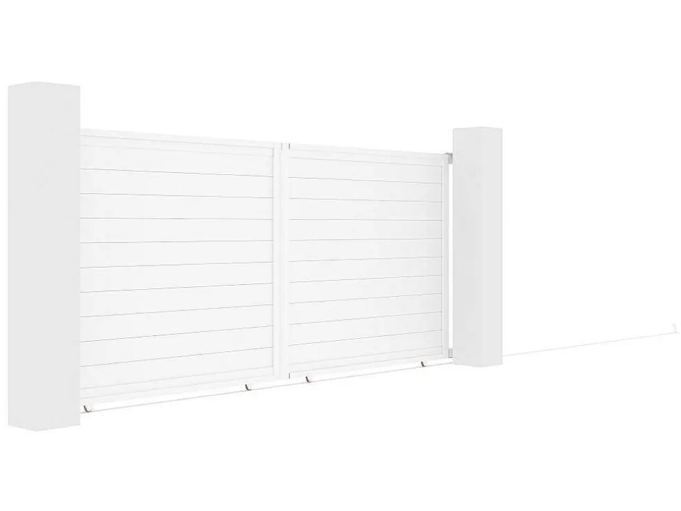 EXPERTLAND Portão De Correr Aluminio C416 X A180 Cm Branco - Nazario* Porta E Portão