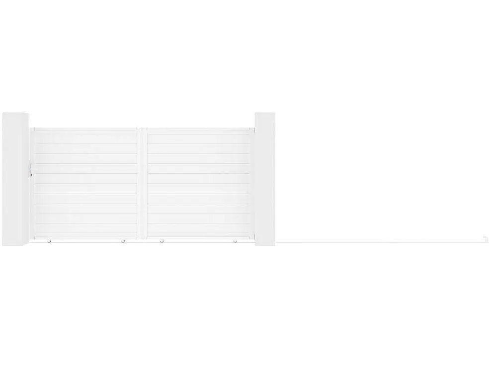 EXPERTLAND Portão De Correr Aluminio C374 X A180 Cm Branco - Nazario* Porta E Portão