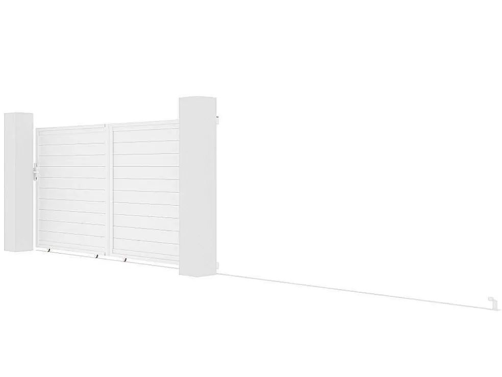 EXPERTLAND Portão De Correr Aluminio C374 X A180 Cm Branco - Nazario* Porta E Portão