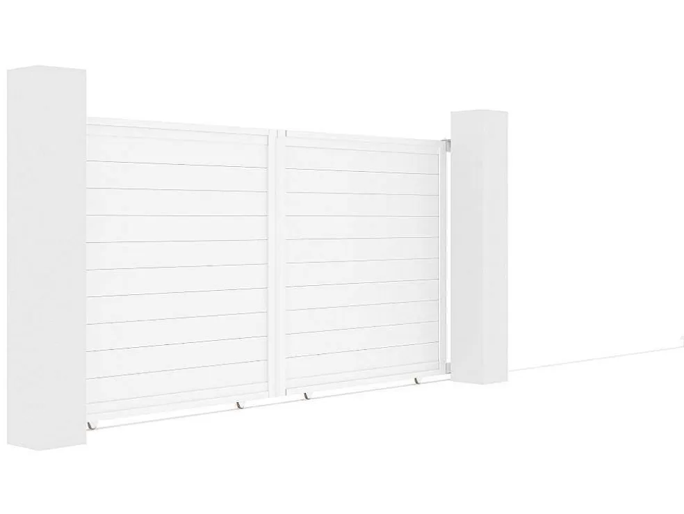 EXPERTLAND Portão De Correr Aluminio C374 X A180 Cm Branco - Nazario* Porta E Portão