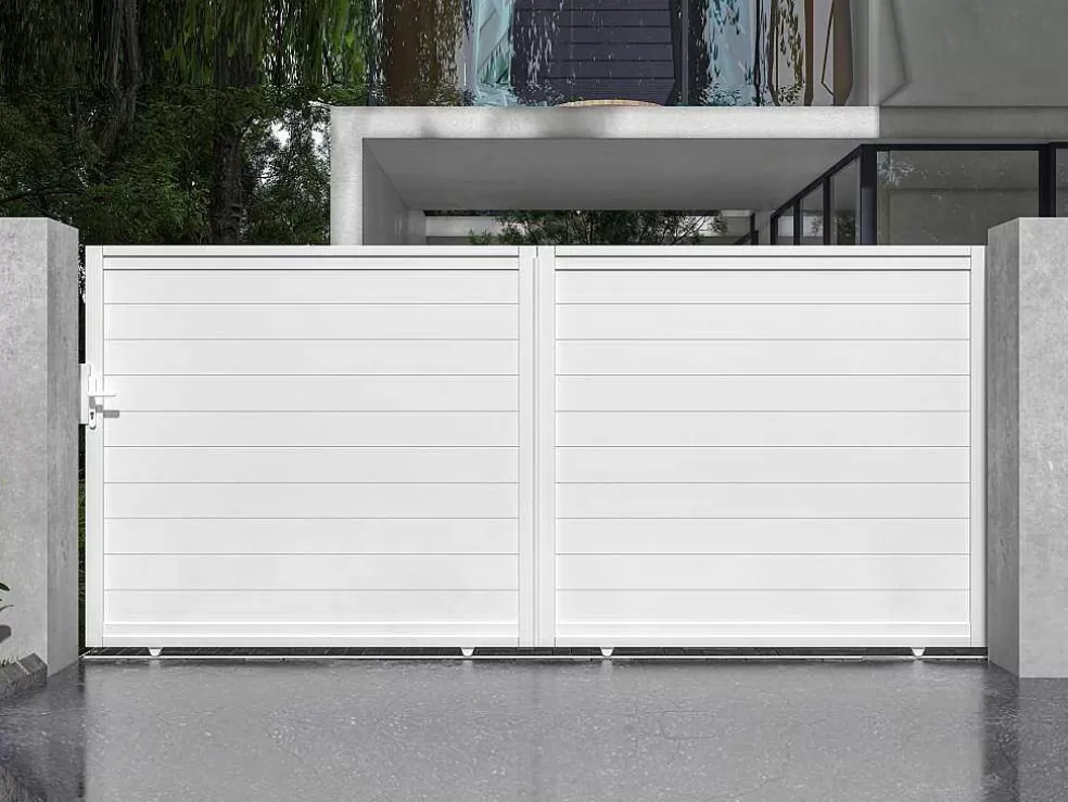 EXPERTLAND Portão De Correr Aluminio C416 X A180 Cm Branco - Nazario* Porta E Portão