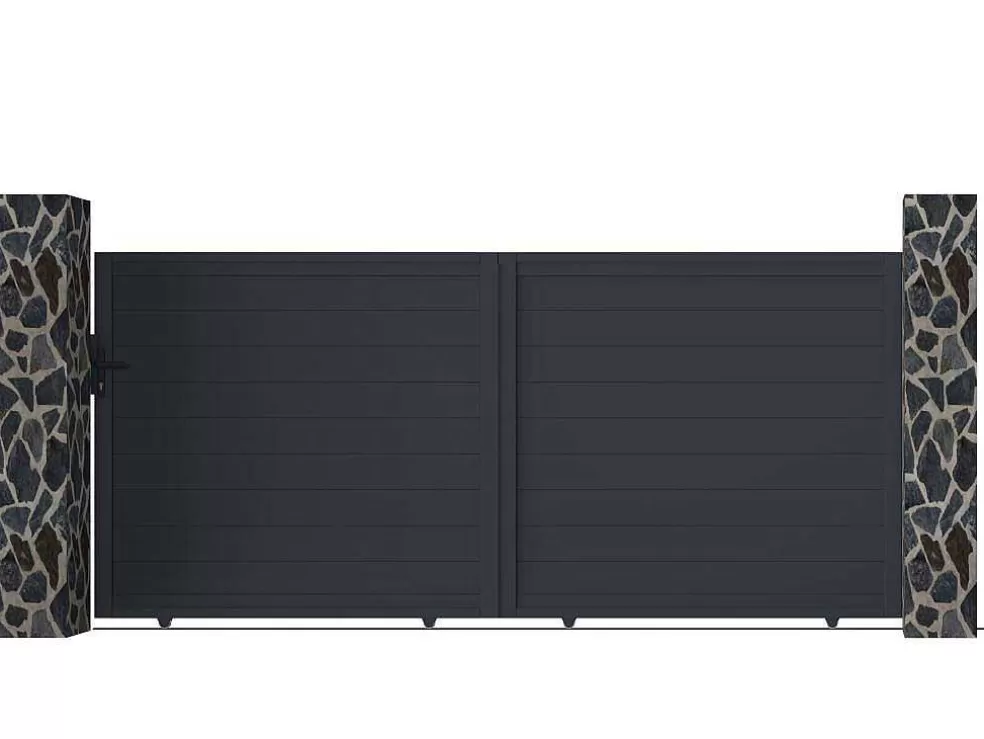 EXPERTLAND Portão De Correr Em Aluminio Antracite De C350 X A158 Cm - Nazario* Porta E Portão