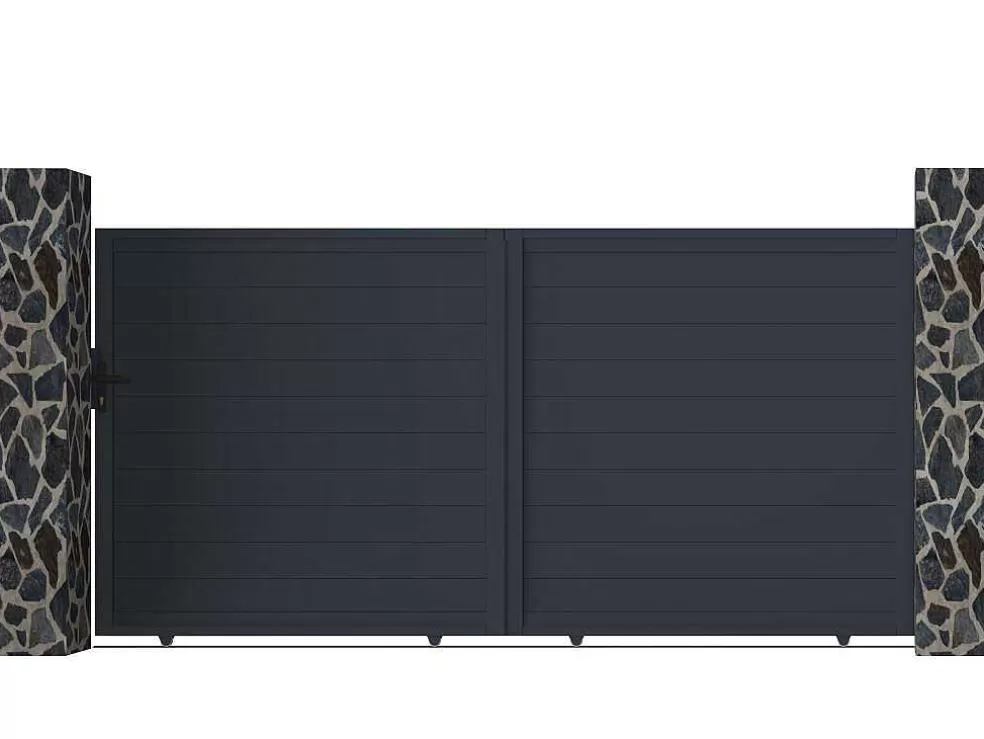 EXPERTLAND Portão De Correr Em Aluminio Antracite De C350 X A173 Cm - Nazario* Porta E Portão