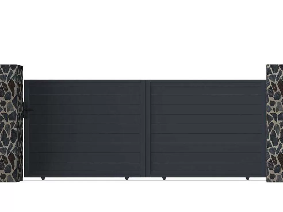 EXPERTLAND Portão De Correr Em Aluminio Antracite De C392 X A158 Cm - Nazario* Porta E Portão