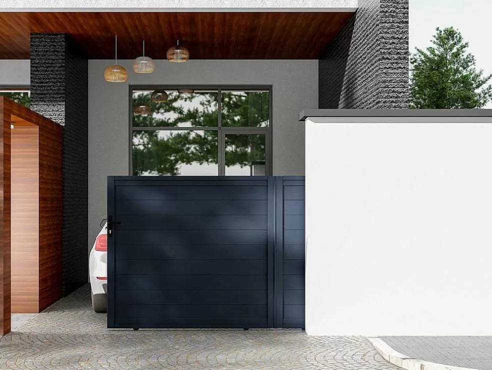 EXPERTLAND Portão De Correr Em Aluminio Antracite De C350 X A158 Cm - Nazario* Porta E Portão