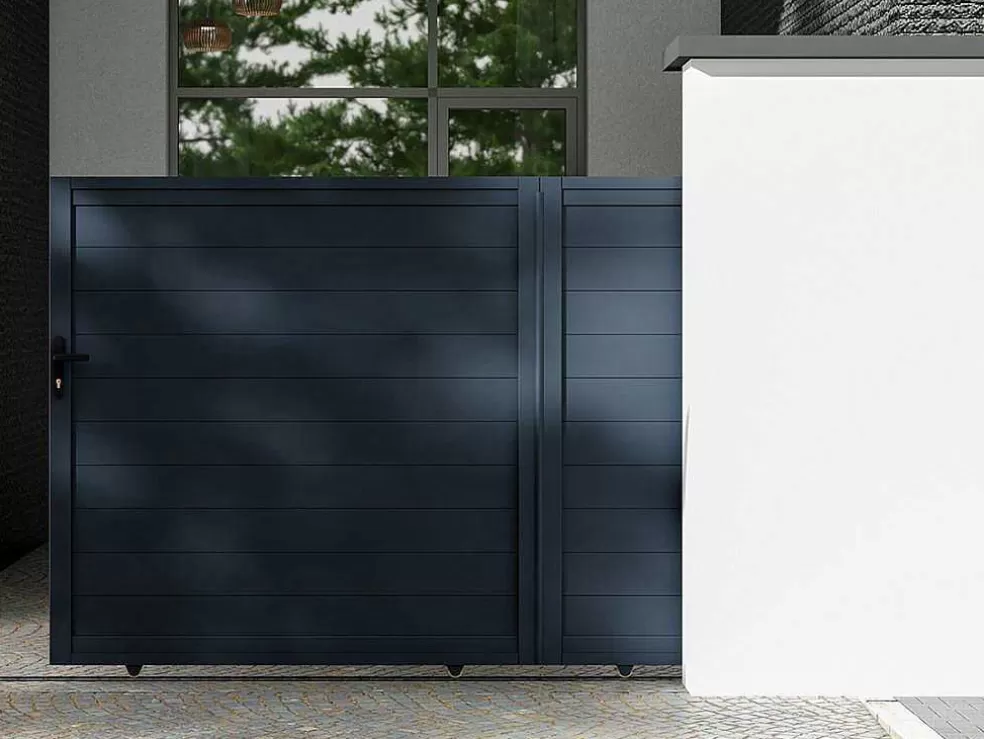 EXPERTLAND Portão De Correr Em Aluminio Antracite De C350 X A173 Cm - Nazario* Porta E Portão