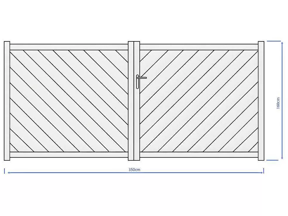 EXPERTLAND Portão Eletrico De Batente Aluminio C350 X A160 Cm Antracite - Zerano* Porta E Portão