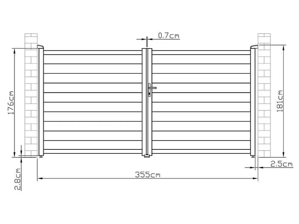 EXPERTLAND Portão Eletrico De Batente Aluminio C355 X A181 Cm Branco - Nazario* Porta E Portão