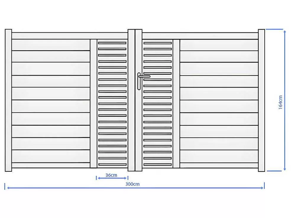 EXPERTLAND Portão Eletrico De Batente Em Aluminio Semiperfurado Com Motivos De L300 X A164 Cm Cor Antracite Em Kit - Orist Ii* Porta E Portão