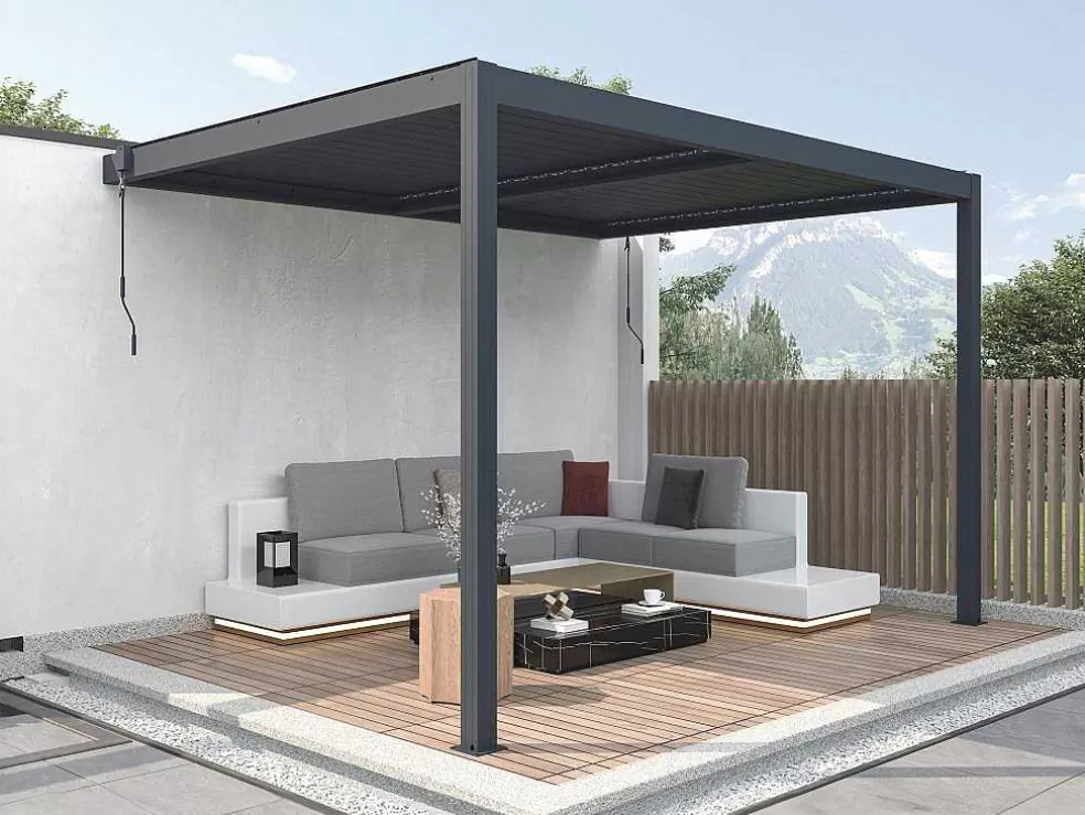 EXPERTLAND Pérgola Adossada Bioclimatica Aluminio Com Laminas Orientaveis 11,85 M - Mandello* Pérgola, Coreto, Quiosque