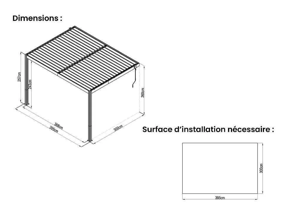 EXPERTLAND Pérgola Adossada Bioclimatica Aluminio Com Laminas Orientaveis 11,85 M - Mandello* Pérgola, Coreto, Quiosque