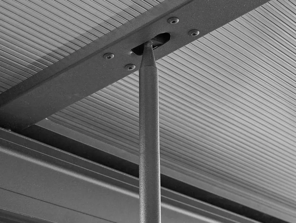EXPERTLAND Pérgola De Encostar A Parede Com Teto De Correr 12 M Antracite - Izeda* Pérgola, Coreto, Quiosque