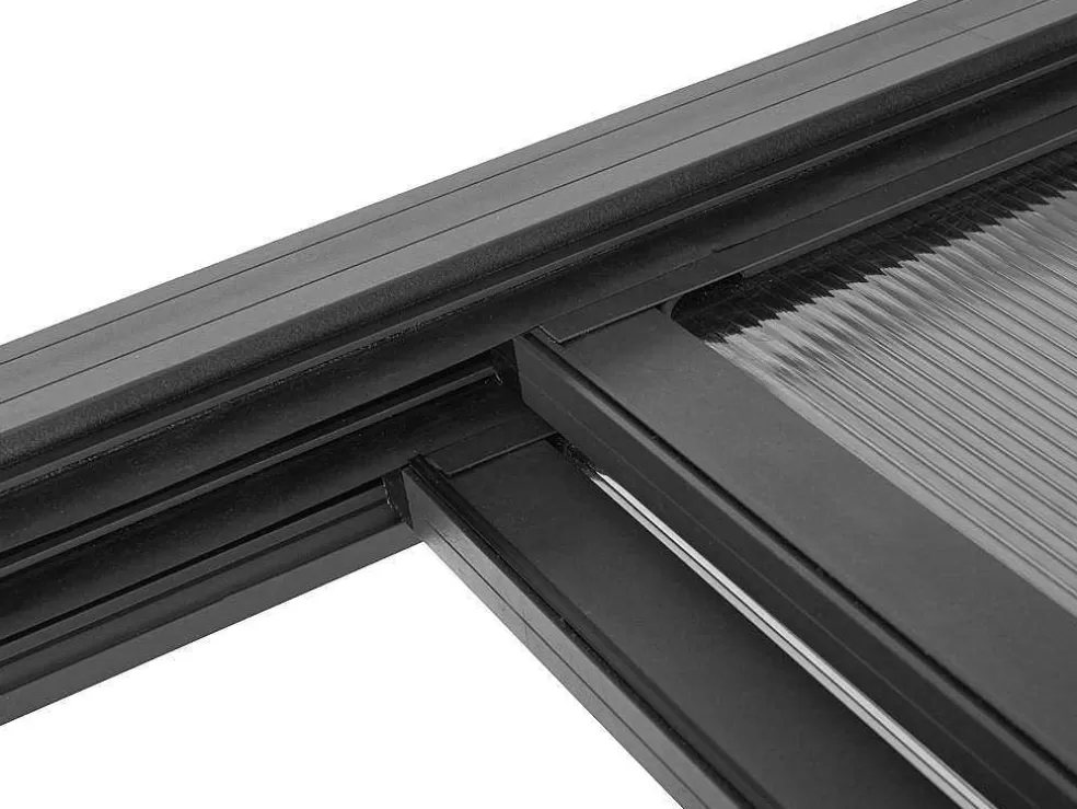 EXPERTLAND Pérgola De Encostar A Parede Com Teto De Correr 12 M Antracite - Izeda* Pérgola, Coreto, Quiosque