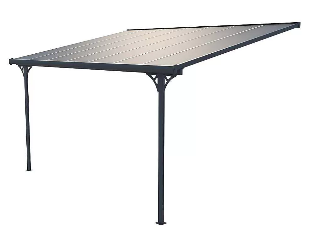 EXPERTLAND Pérgola De Parede Em Aluminio 13,2 M Antracite De C436 X L305 X A240/285 Cm - Alvaro* Pérgola, Coreto, Quiosque