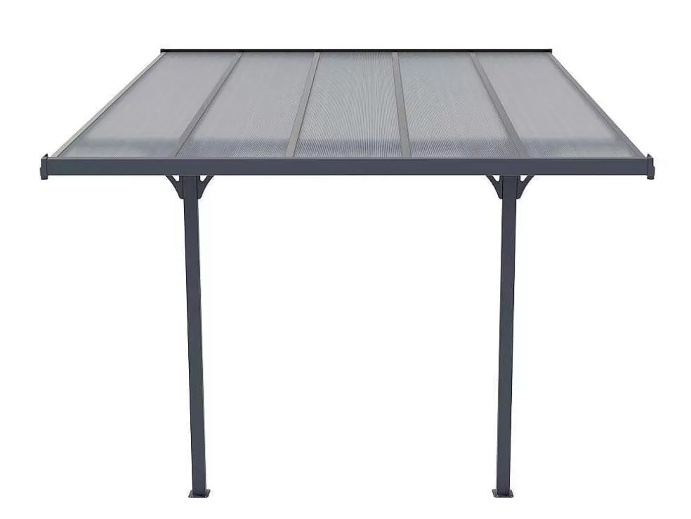EXPERTLAND Pérgola De Parede Em Aluminio 9,5 M Antracite De C314 X L305 X A240/285 Cm - Alvaro* Pérgola, Coreto, Quiosque