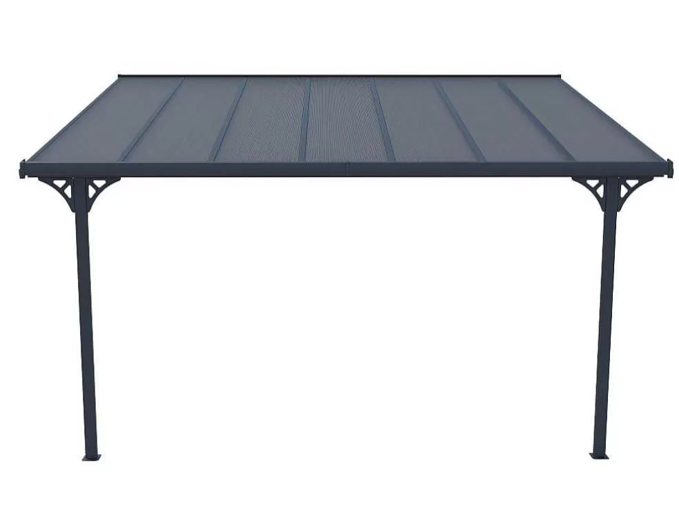 EXPERTLAND Pérgola De Parede Em Aluminio 13,2 M Antracite De C436 X L305 X A240/285 Cm - Alvaro* Pérgola, Coreto, Quiosque