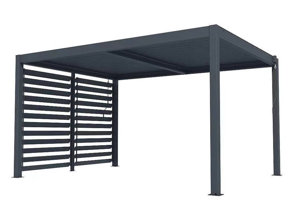 EXPERTLAND Quebra-Sol Orientavel Aluminio Para Pérgola Bioclimatica Antracite L2,78 X A2,2 M - Bolsena* Pérgola, Coreto, Quiosque