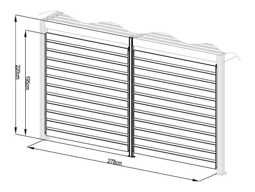 EXPERTLAND Quebra-Sol Orientavel Aluminio Para Pérgola Bioclimatica Antracite L2,78 X A2,2 M - Bolsena* Pérgola, Coreto, Quiosque