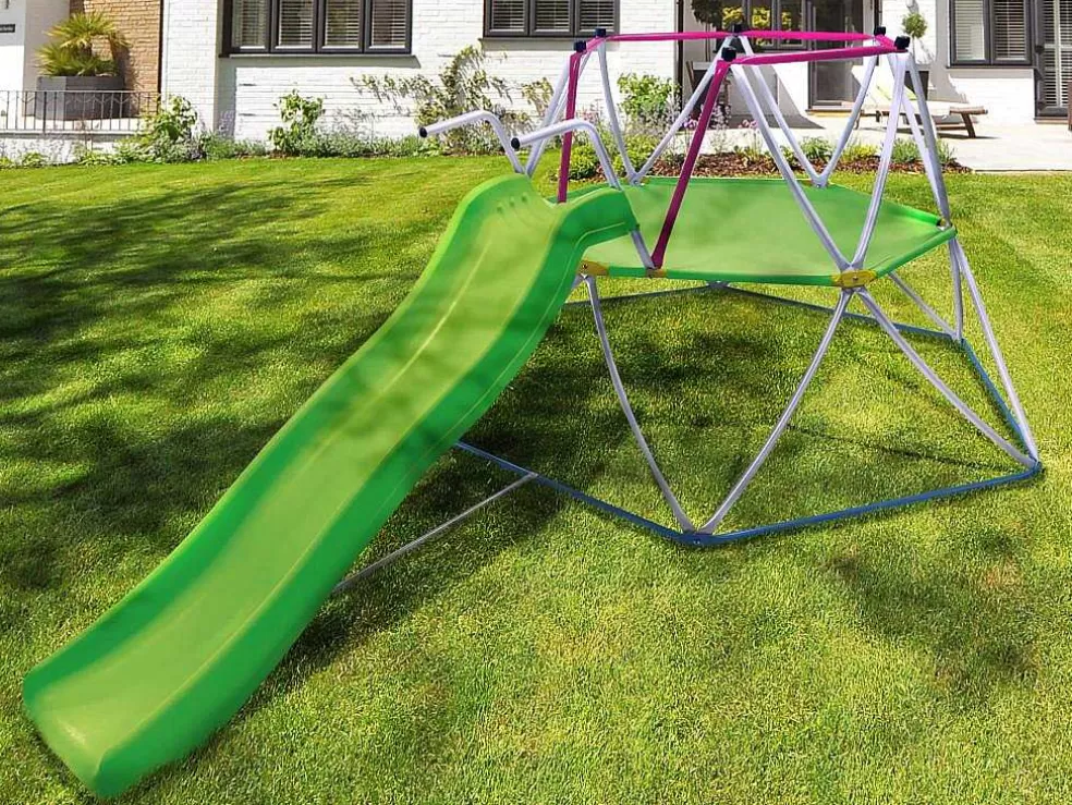 Vente-unique Rede De Escalada Com Escorrega Em Aco Verde 3,26 M - Sedoni* Jogo De Exterior