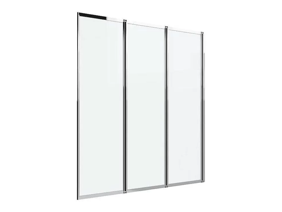 Shower & Design Resguardo De Banheira Dobravel Metal Cor Cromada 120X140 Cm - District* Resguardo De Banheira