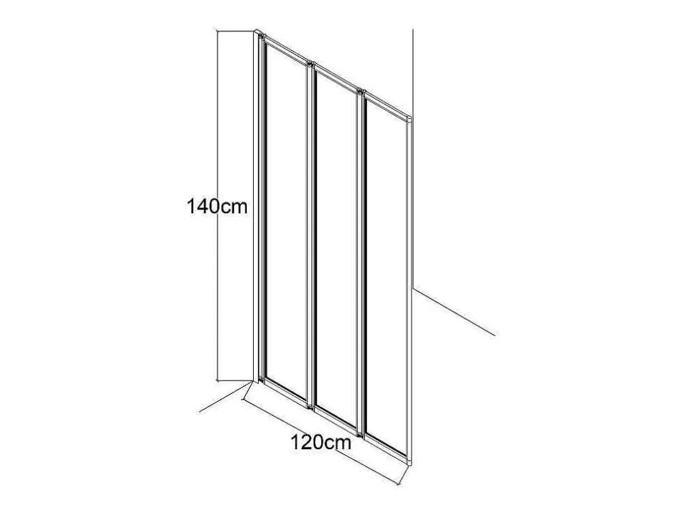 Shower & Design Resguardo De Banheira Dobravel Metal Cor Cromada 120X140 Cm - District* Resguardo De Banheira