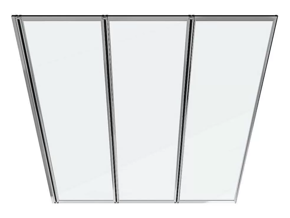 Shower & Design Resguardo De Banheira Dobravel Metal Cor Cromada 120X140 Cm - District* Resguardo De Banheira
