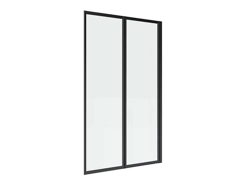 Shower & Design Resguardo De Banheira Dobravel Metal Estilo Atelier Preto Mate 80X140 Cm - District* Resguardo De Banheira