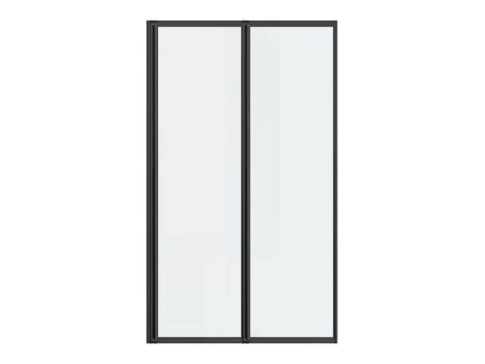 Shower & Design Resguardo De Banheira Dobravel Metal Estilo Atelier Preto Mate 80X140 Cm - District* Resguardo De Banheira