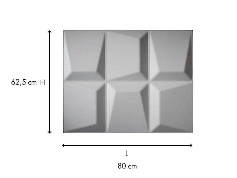 Vente-unique Revestimento De Parede 3D Tessel Para Pintar - Pack De 3M - Lote De 6 Pecas* Painel De Parede